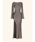 Shona Joy La Lune Flared Sleeve Side Split Midi Dress - Graphite Grey size 8 - 8 / Gray - Dresses