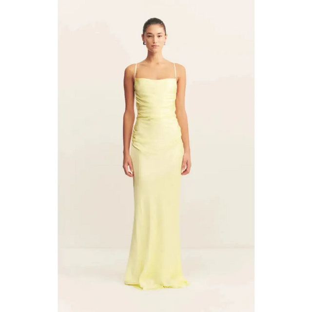 Shona Joy La Lune Lace Back Maxi Dress in Lemon Size 8 - 8 / Yellow - Dresses