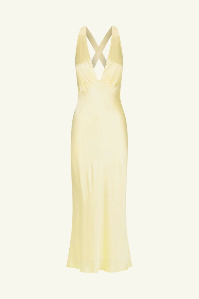 quartz mauve bridesmaid dresses La Lune Gathered Maxi Dress | Lemon | Dresses main image 1