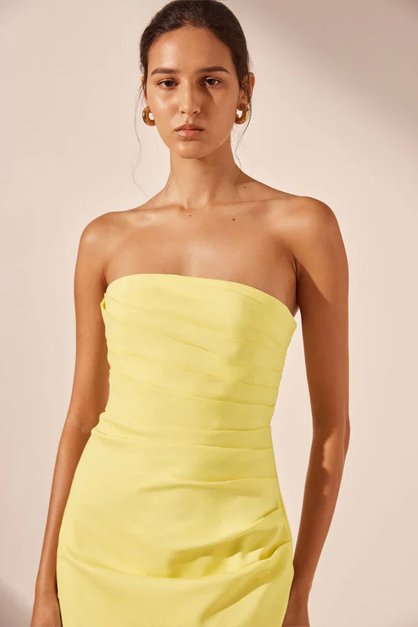 shona joy draped maxi dress Shona Joy Lani Strapless Draped Maxi Dress