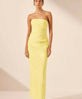 Shona Joy Lani Strapless Draped Maxi Dress Lemon - Dresses