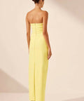 Shona Joy Lani Strapless Draped Maxi Dress Lemon - Dresses