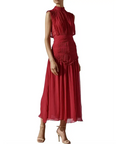 Shona Joy Leonie High Neck Midi Dress Scarlet Red Size 8 - 8 / Red - Dresses