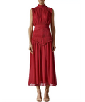 Shona Joy Leonie High Neck Midi Dress Scarlet Red Size 8 - 8 / Red - Dresses
