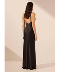 Shona Joy Leticia Silk Cowl Neck Lace Maxi Dress Black Size 6 - 6 / Black - Dresses