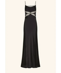 Shona Joy Leticia Silk Cowl Neck Lace Maxi Dress Black Size 6 - 6 / Black - Dresses