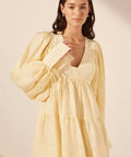 Shona Joy Limon Long Sleeve Mini Dress Size 12 - 12 / Yellow - Dresses