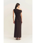 Shona Joy Mira Off Shoulder Maxi Dress Chocolate Brown Size 6 - 6 / Brown - Dresses