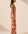 Shona Joy Rosa Silk Plunged Double Strap Maxi Dress - Size 14 - Dresses