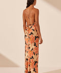 Shona Joy Rosa Silk Plunged Double Strap Maxi Dress - Size 14 - Dresses