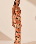 Shona Joy Rosa Silk Plunged Double Strap Maxi Dress - Size 14 - Dresses