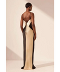 Shona Joy Sofia Contrast Double Strap Maxi Dress in Black/Multi Size 10 - 10 / Multi - Dresses