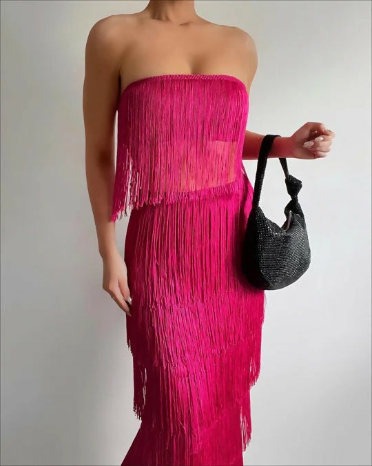 Showpo Amalee Tassel Set - 10 / Pink - Outfit Sets