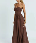 Showpo Aria Maxi - 12 / Brown - Dresses