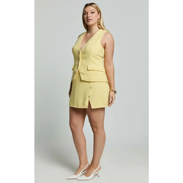 Showpo Lemon ‘Mika’ Boucle Set - S / Yellow - Dresses
