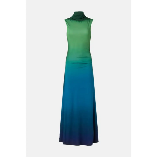 Simkhai Aldina Ruched Ombre Stretch Jersey Turtleneck Maxi Dress Multi Size S / AU 8 & XL / AU 14 - Dresses