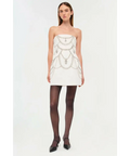 Simkhai Arta Crystals Embellishments Bustier Bridal Mini Dress Ivory White Size - 4 / White - Dresses