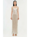 Simkhai Bex Sequin Tank Champagne Tulle Dress Size US 6 - 6 / White - Dresses