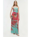 Simkhai Emma Strapless Jersey Gown Mint Marble US10/AU14 - 14 / Multi - Dresses
