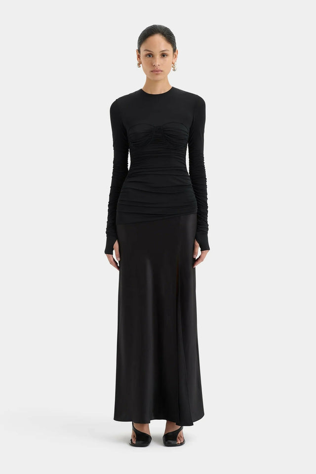 Sir Alessia Draped Gown Size 1 (8) - 8 / Black - Dresses