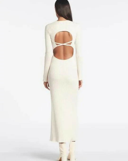 Sir Enes Cross Back Knit Dress - 6 / White - Dresses
