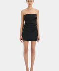Sir Leonardo Pleated Mini Dress - 6 / Black - Dresses