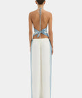 SIR Lilou Silk Scarf Top Size OSFA & Silk Pant Set Blue Size / AU 6-8 - Outfit Sets