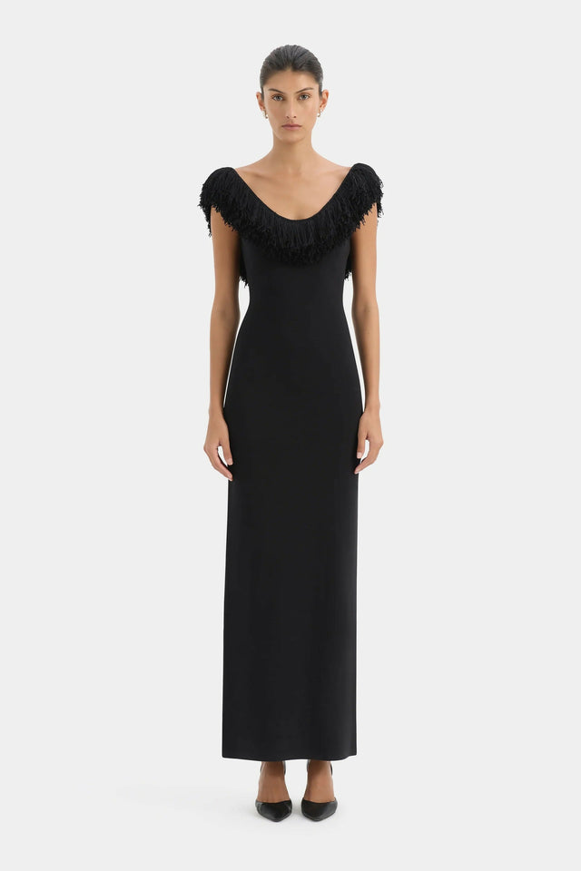 SIR Marcelline Fringe Gown Dress Black Size / AU 6 & 1 / AU 8 - Dresses