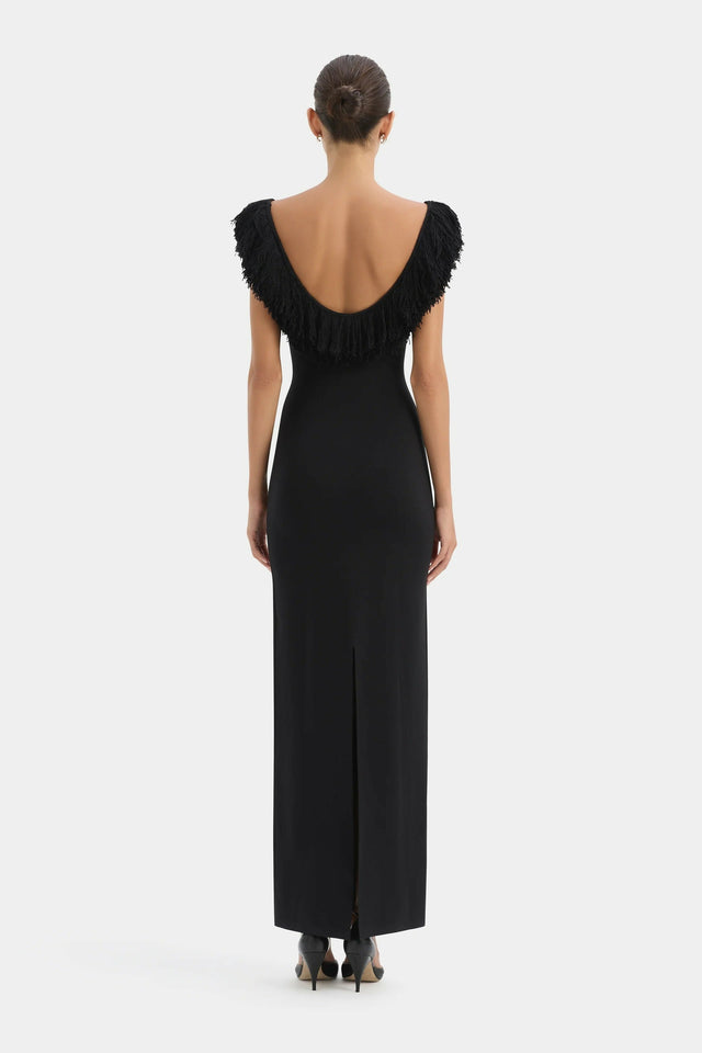 SIR Marcelline Fringe Gown Dress Black Size / AU 6 & 1 / AU 8 - Dresses