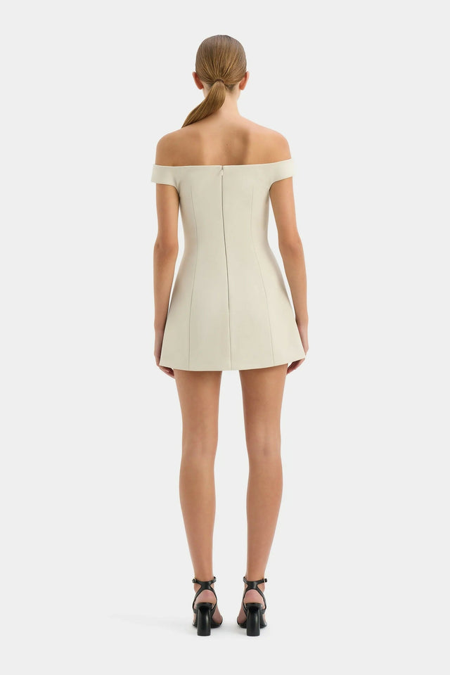 Sir Sandrine off Shoulder Mini Dress in Ecru Size 8 & 10 - Dresses