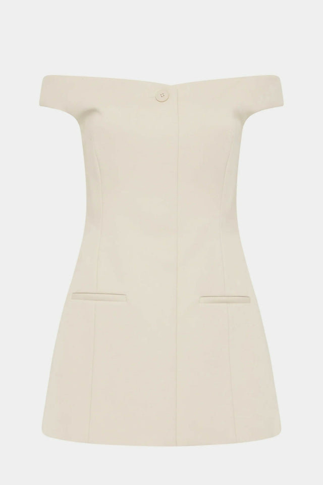 Sir Sandrine off Shoulder Mini Dress in Ecru Size 8 & 10 - Dresses