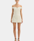 Sir Sandrine off Shoulder Mini Dress in Ecru Size 8 & 10 - Dresses