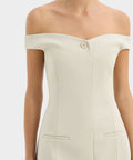 Sir Sandrine off Shoulder Mini Dress in Ecru Size 8 & 10 - Dresses