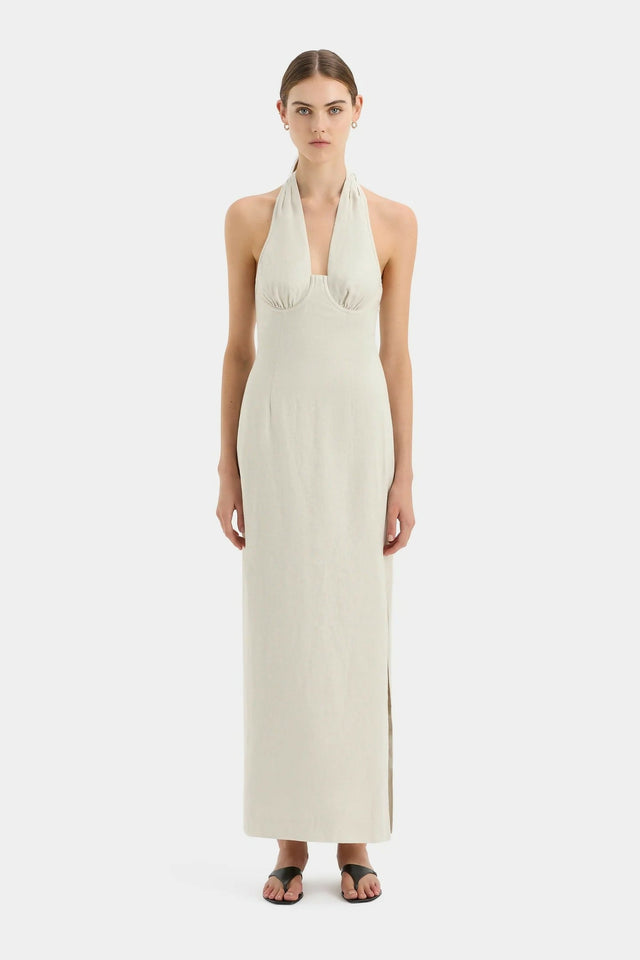 Sir The Label Affogato Halter Maxi Dress - 6 / Nude - Dresses