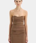 Sir The Label Alba Strapless Gown in Mocha - Dresses