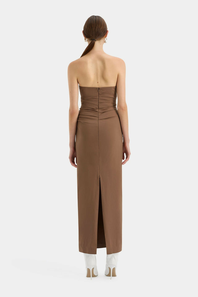 Sir The Label Alba Strapless Gown in Mocha - Dresses
