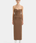 Sir The Label Alba Strapless Gown in Mocha - Dresses