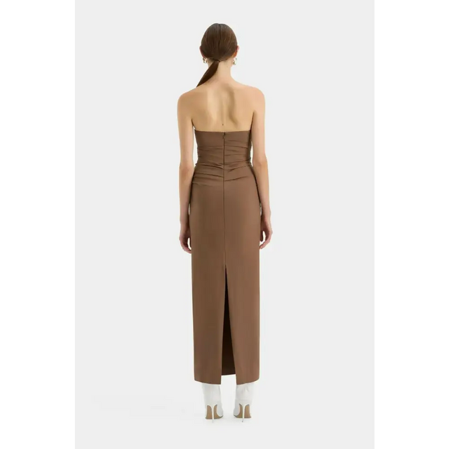 Sir The Label Alba Strapless Gown Maxi Dress Mocha Size 1 & 2 - Dresses