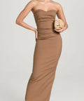 Sir The Label Alba Strapless Gown Mocha - 6 / Brown - Dresses
