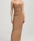 Sir The Label Alba Strapless Gown Mocha - 6 / Brown - Dresses
