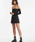 Sir The Label Alberta Sleeve Mini Dress - 8 / Black - Dresses