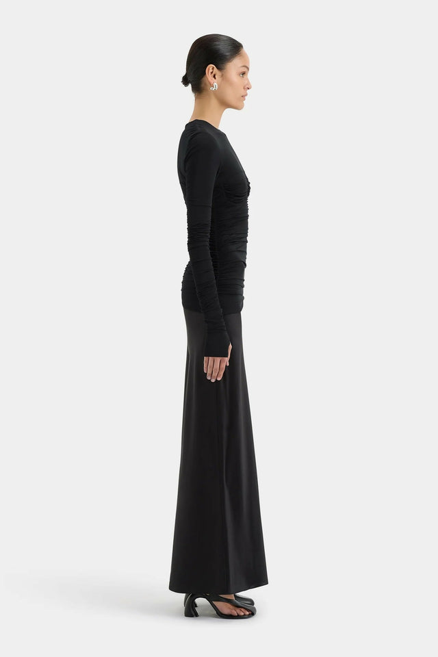 Sir the Label Alessia Draped Gown Black Size 2 / AU 10 - 10 / Black - Dresses