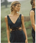 Sir The Label Alma Cut Out Dress In Black Size (6) 6 / Black Dresses