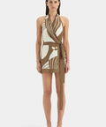 Sir The Label Almara Wrap Halter Mini Dress Brown - 6 / Brown - Dresses
