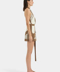 Sir The Label Almara Wrap Halter Mini Dress Brown - 6 / Brown - Dresses