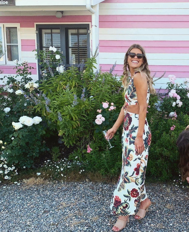 Sir The Label Ambroise Knot Dress - 8 / Floral - Dresses