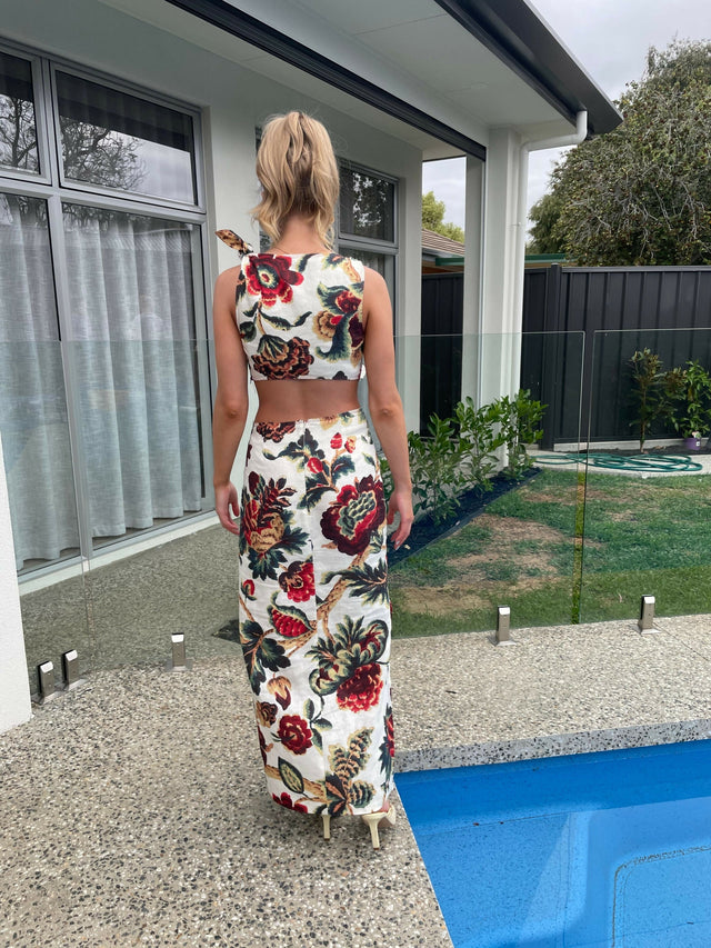 Sir The Label Ambroise Knot Dress - 8 / Floral - Dresses