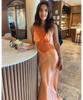 SIR the Label Aries Cut Out Gown - 6 / Peach - Dresses