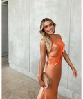 SIR the Label Aries Cut Out Gown - 6 / Peach - Dresses