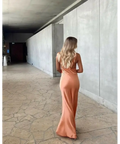 SIR the Label Aries Cut Out Gown - 6 / Peach - Dresses